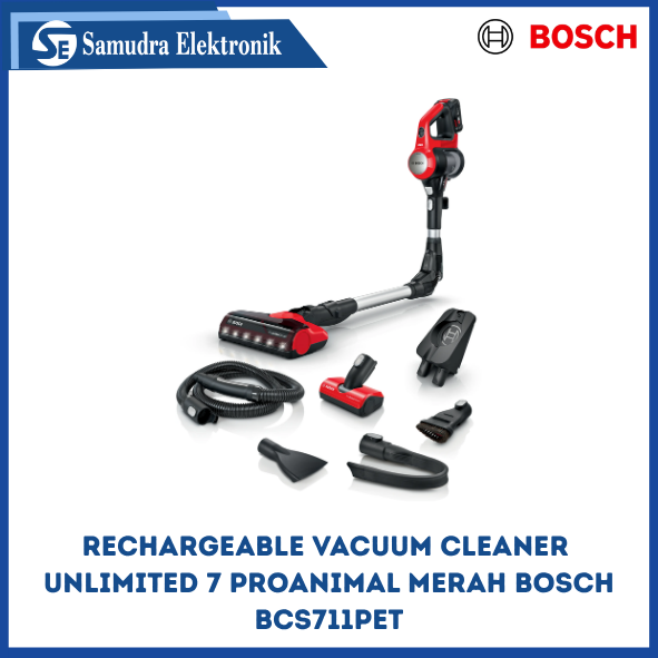 Rechargeable vacuum cleaner Unlimited 7 ProAnimal Merah BOSCH BCS711PET